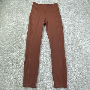 Lululemon Invigorate Leggings Tight 25” inseam Orange brown dark terracotta 4